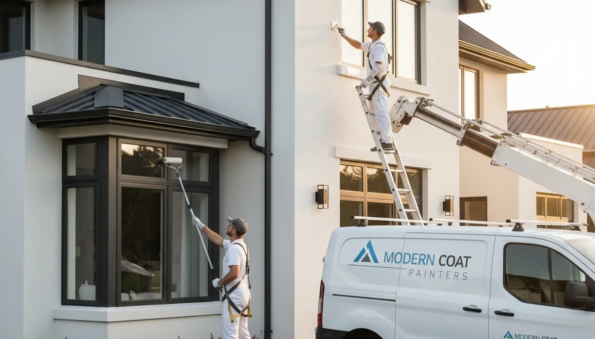 Professional trim and fascia painting on coastal home in Saint Petersburg, FL by expert painters