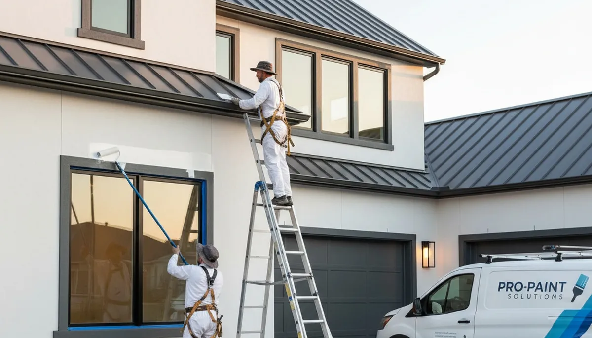 Professional trim and fascia painting on coastal home in Saint Petersburg, FL