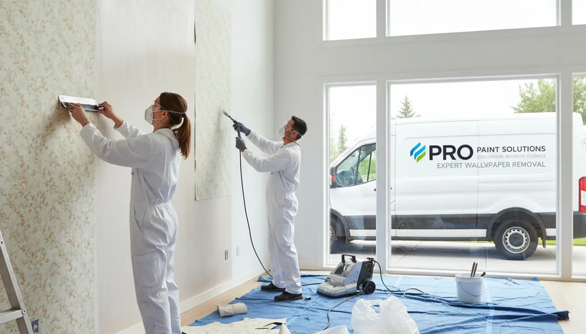 Professional wallpaper removal and wall prep in Saint Petersburg, FL before interior painting